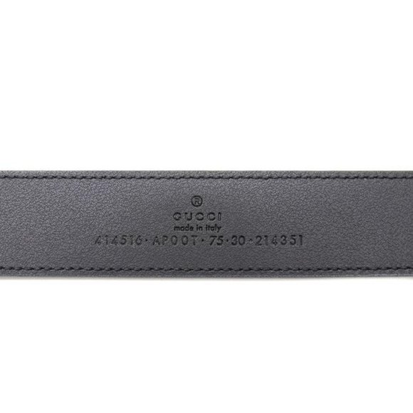Gucci Leather Slim Black with Double G Buckle 75 30 414516 (Sku 7232) Belt main image 4